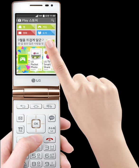 L G Flip Phone Touchscreen Interaction