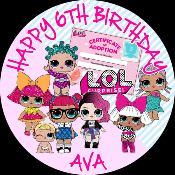 Lol Doll Round Edible Cake Topper - Doll Lol Birthday Cake, HD Png Download PNG image with a transparent background, free high-resolution download