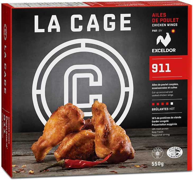 La Cage911 Chicken Wings Packaging