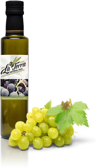 La Terra Natural Oils Bottleand Grapes PNG with transparent background