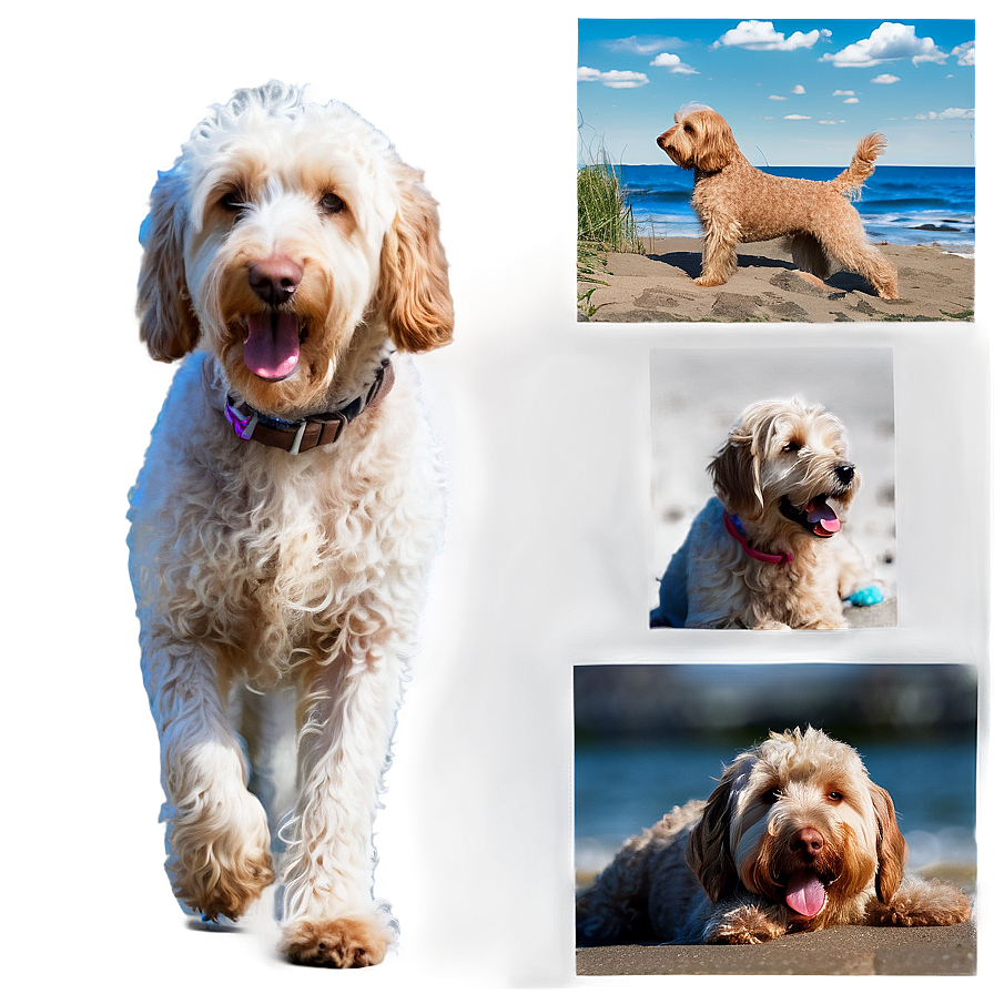 Labradoodle At The Beach Png Xod65