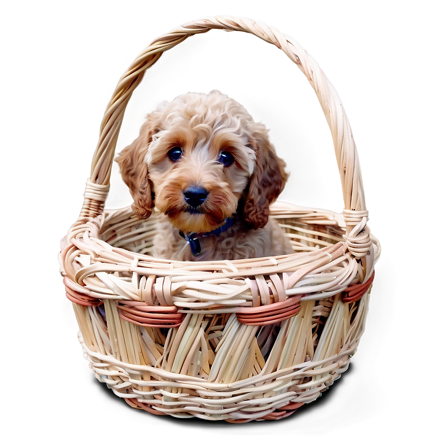 Labradoodle In A Basket Png 06262024