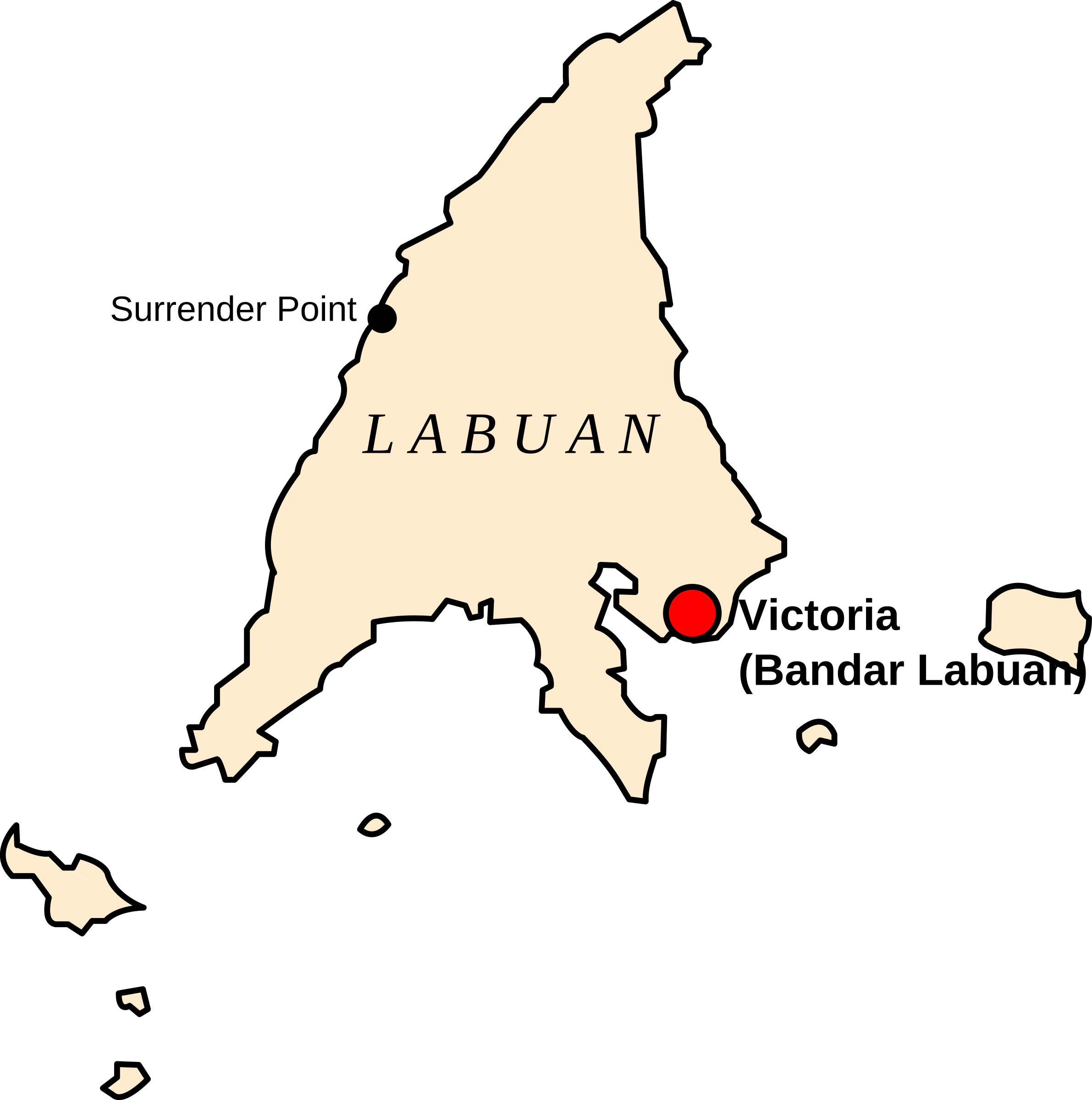 Labuan Island Map Malaysia PNG with transparent background