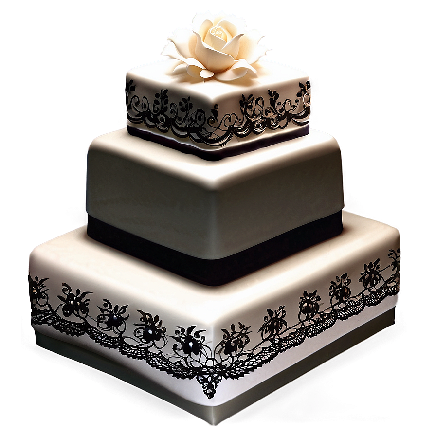 Lace Detailed Wedding Wedding Cake Png Jvs43