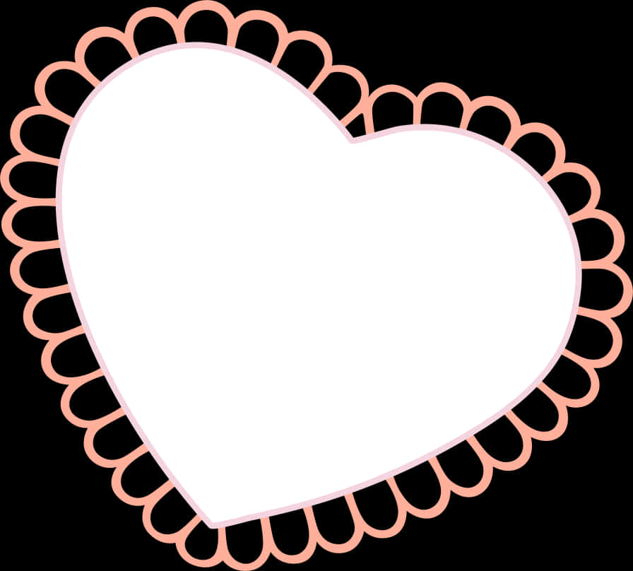 Lace Heart Frame Graphic PNG with transparent background