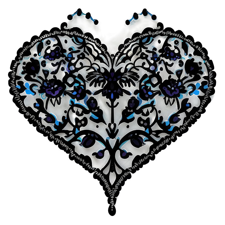 Lace Heart Outline Png 05252024