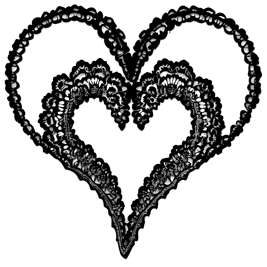 Lace Heart Outline Png 05252024