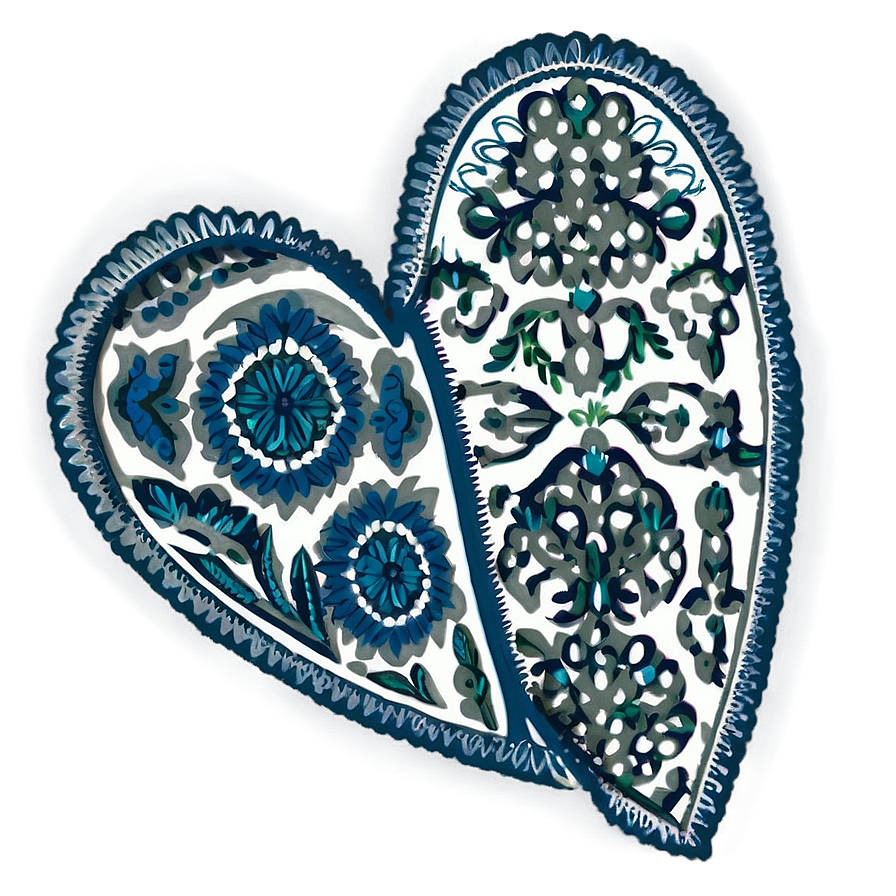 Lace Heart Pattern Png 06202024