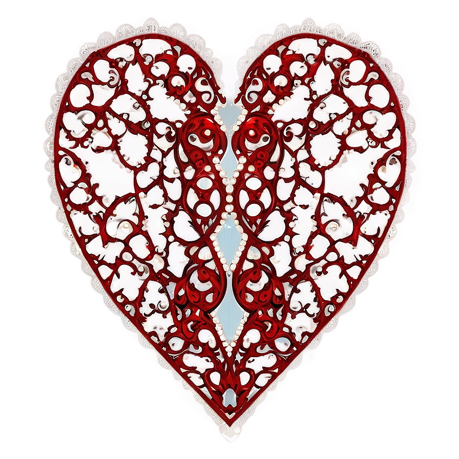 Lace Red Heart Png Fwa