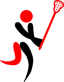Lacrosse Equipment Redand Black PNG with transparent background