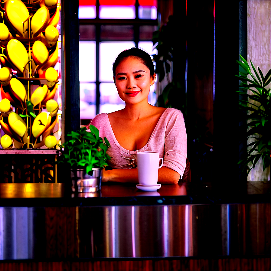 Lady In Cafe Png Dsb34