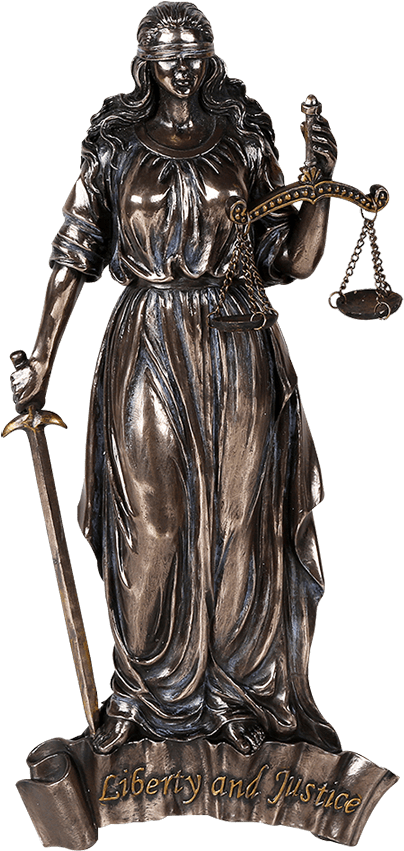Lady Justice Statue PNG with transparent background
