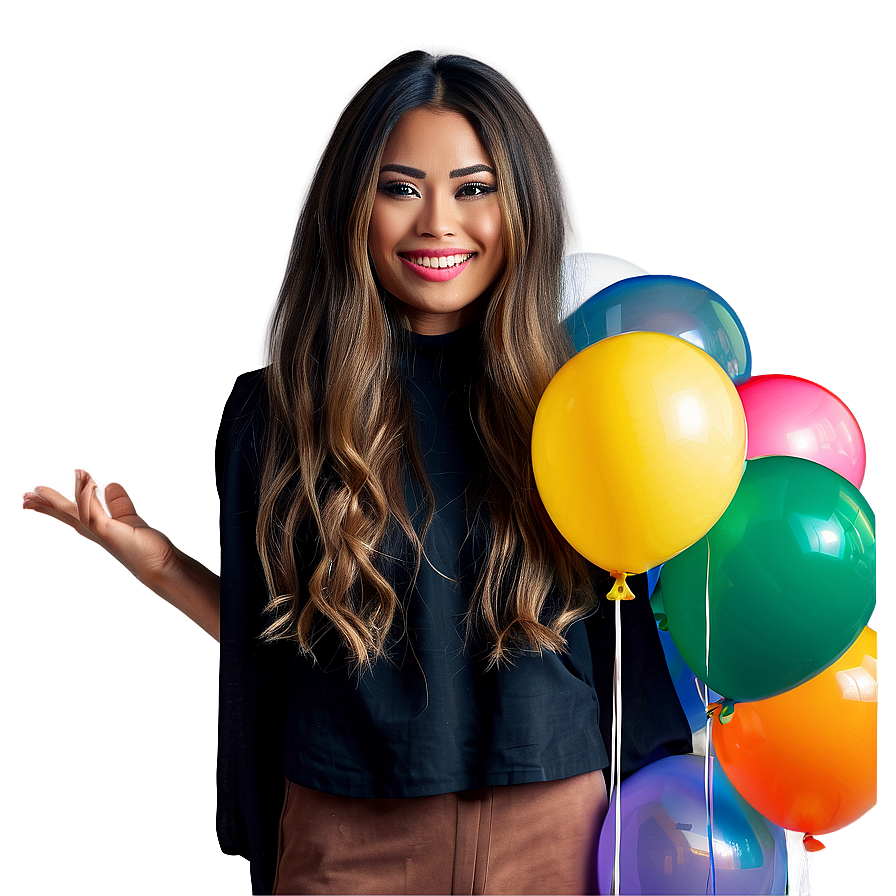 Lady With Balloons Png 06112024