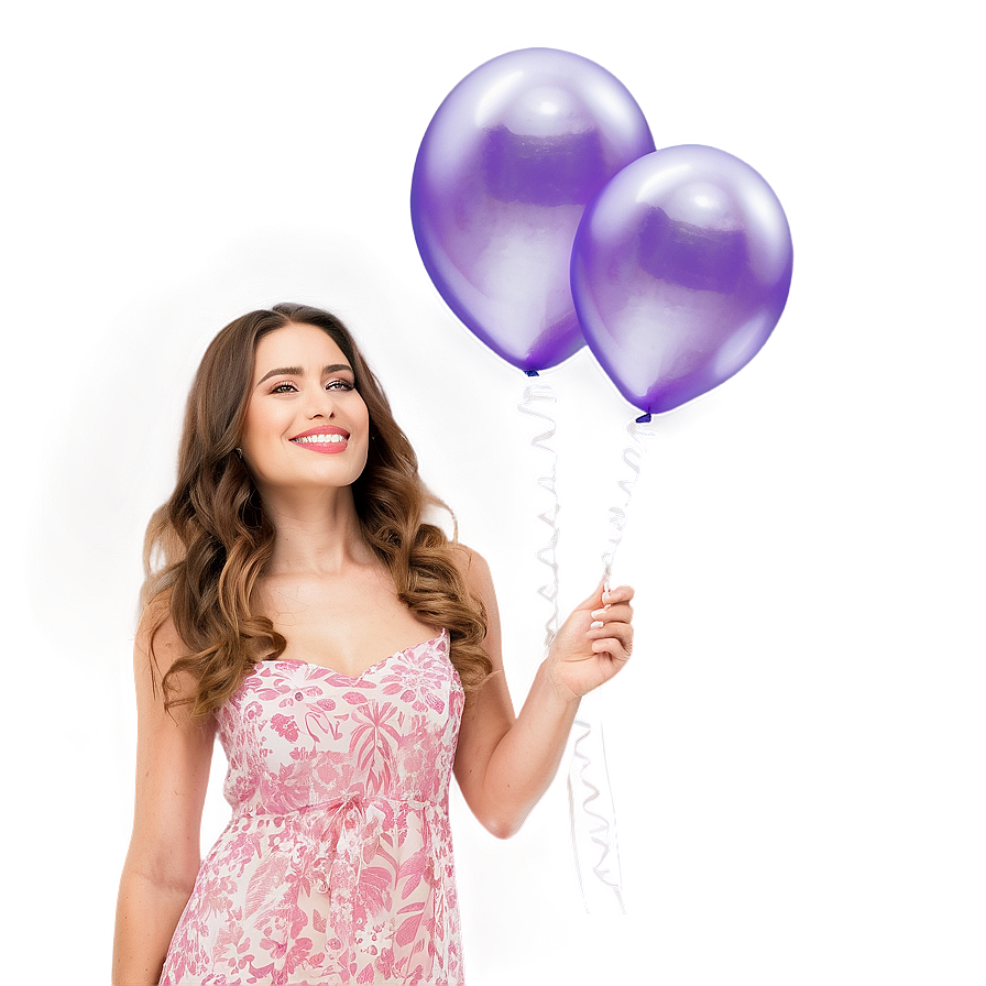 Lady With Balloons Png Caw73