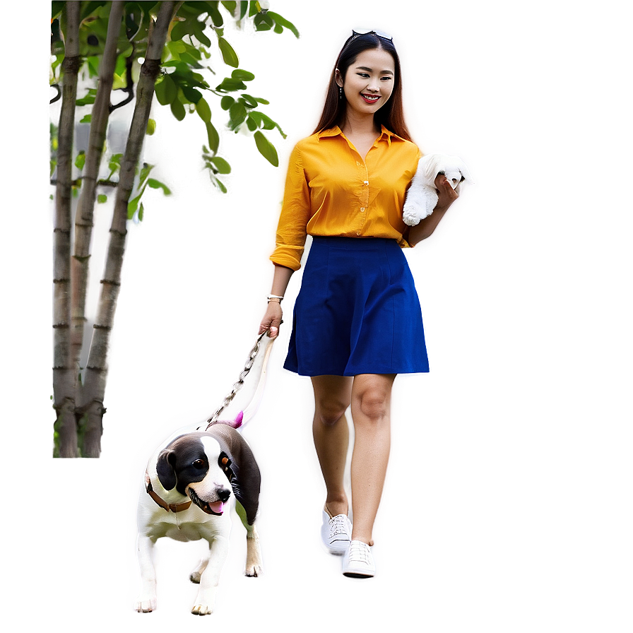 Lady With Dog Png Cww95