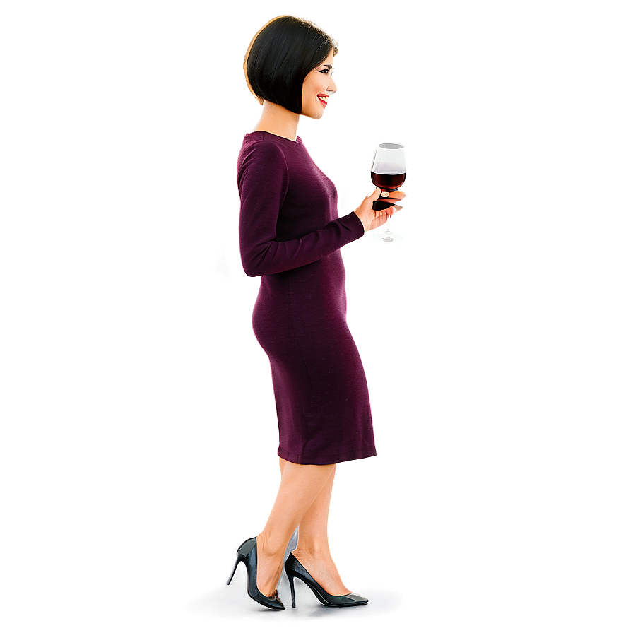 Lady With Wine Png 06112024