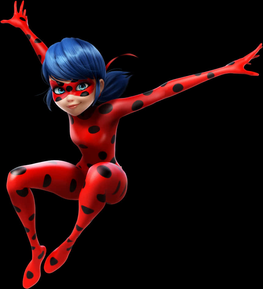 Ladybug Heroic Pose PNG with transparent background