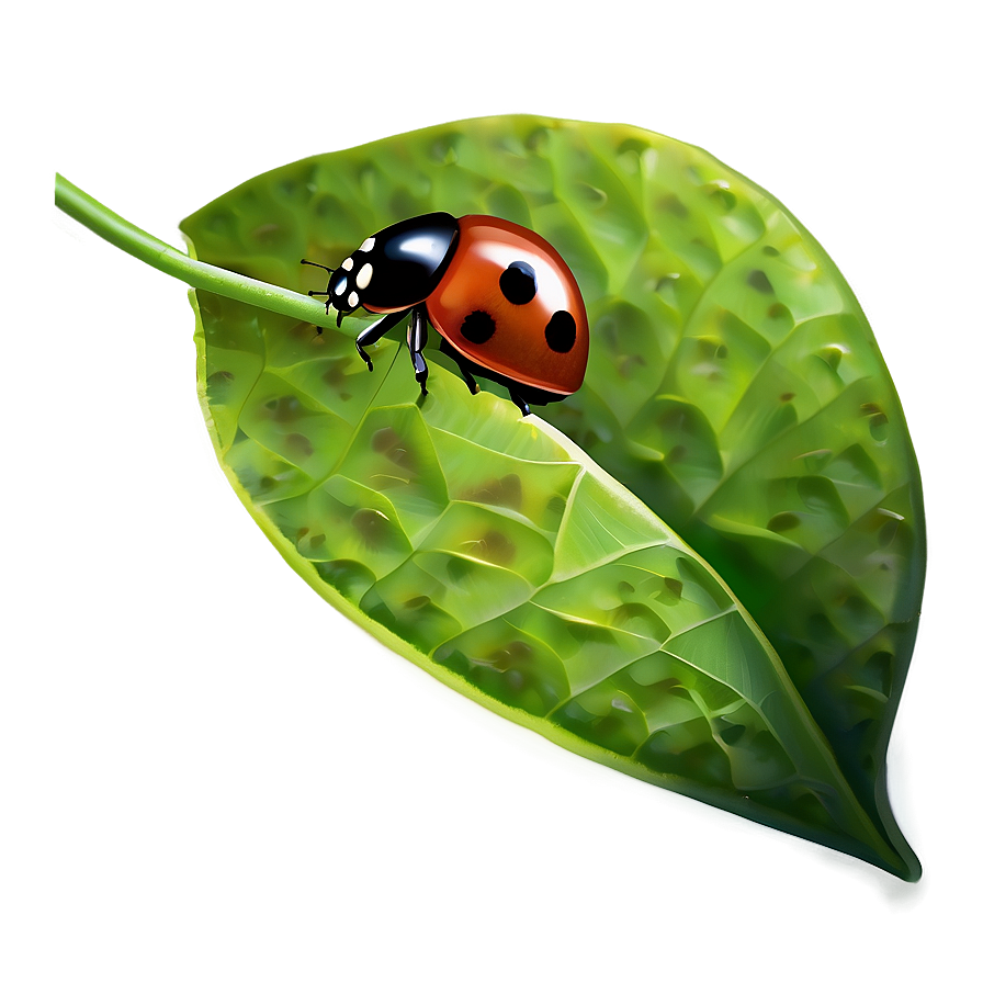 Ladybug on Leaf PNG kwm85 PNG with transparent background