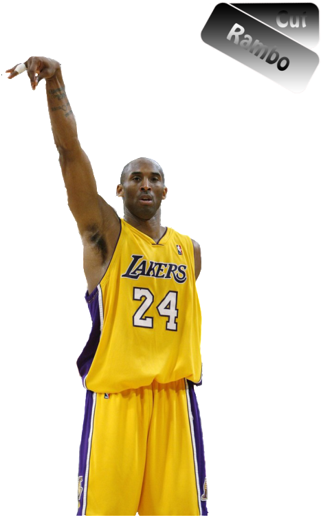Lakers Basketball Player Pointing Up PNG with transparent background