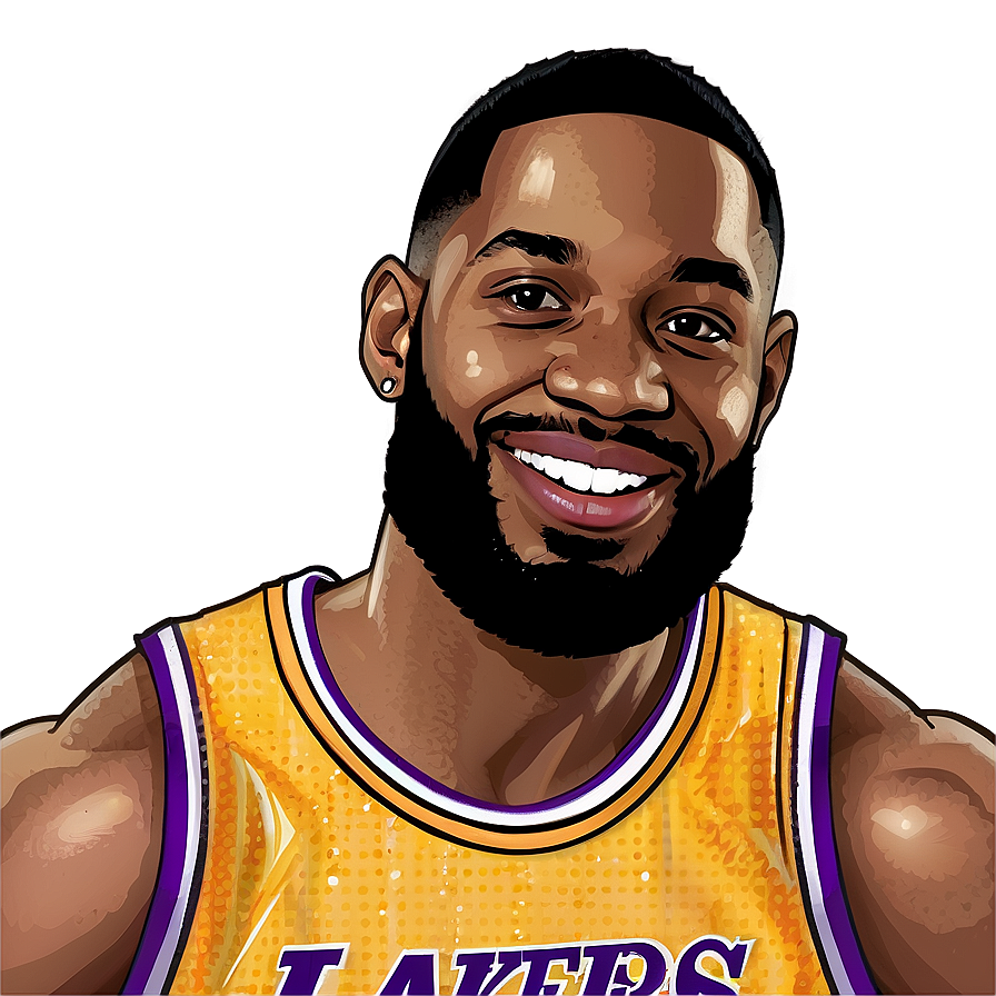 Lakers Player Caricatures PNG 05212024 PNG with transparent background