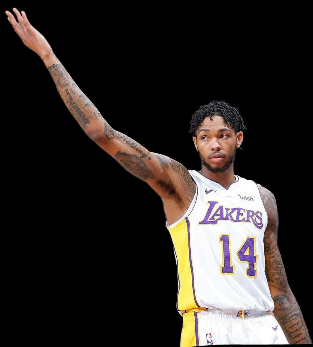 Lakers Player Raising Arm