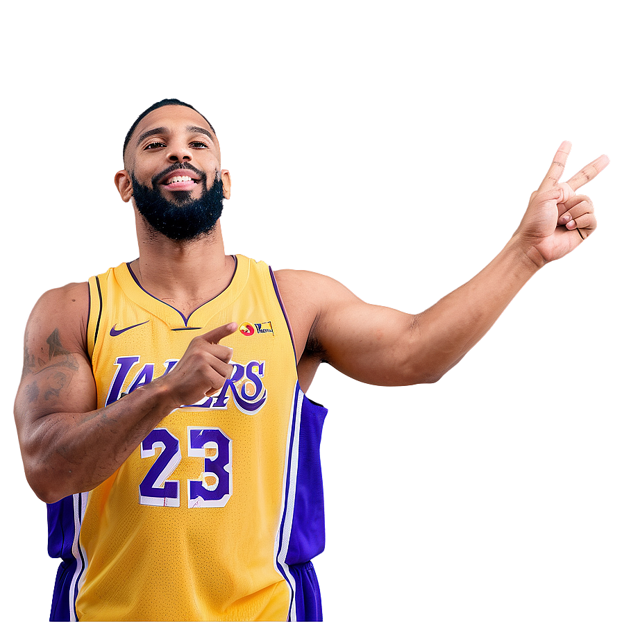 Lakers Victory Pose PNG 05212024 PNG with transparent background