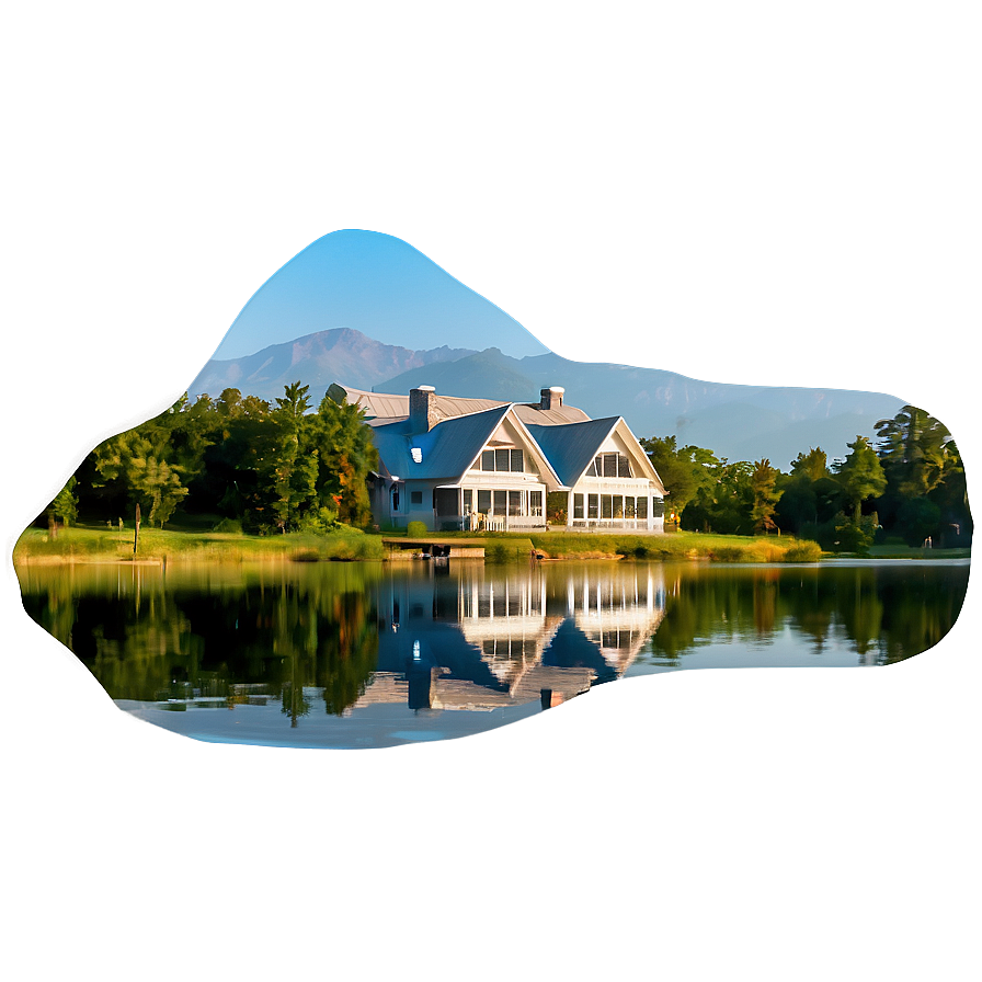 Lakeside Cottage View PNG 40 PNG image with a transparent background, free high-resolution download