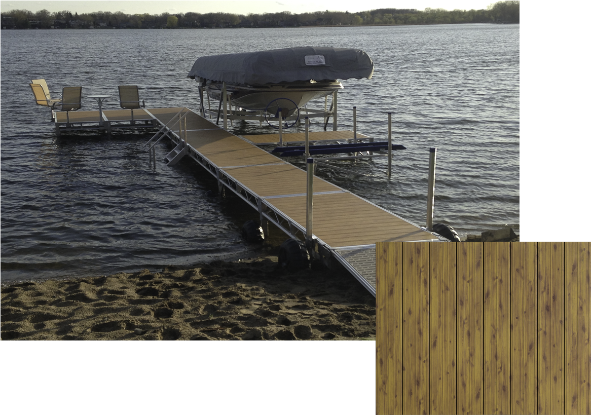 Lakeside Dockwith Boatand Chairs PNG with transparent background