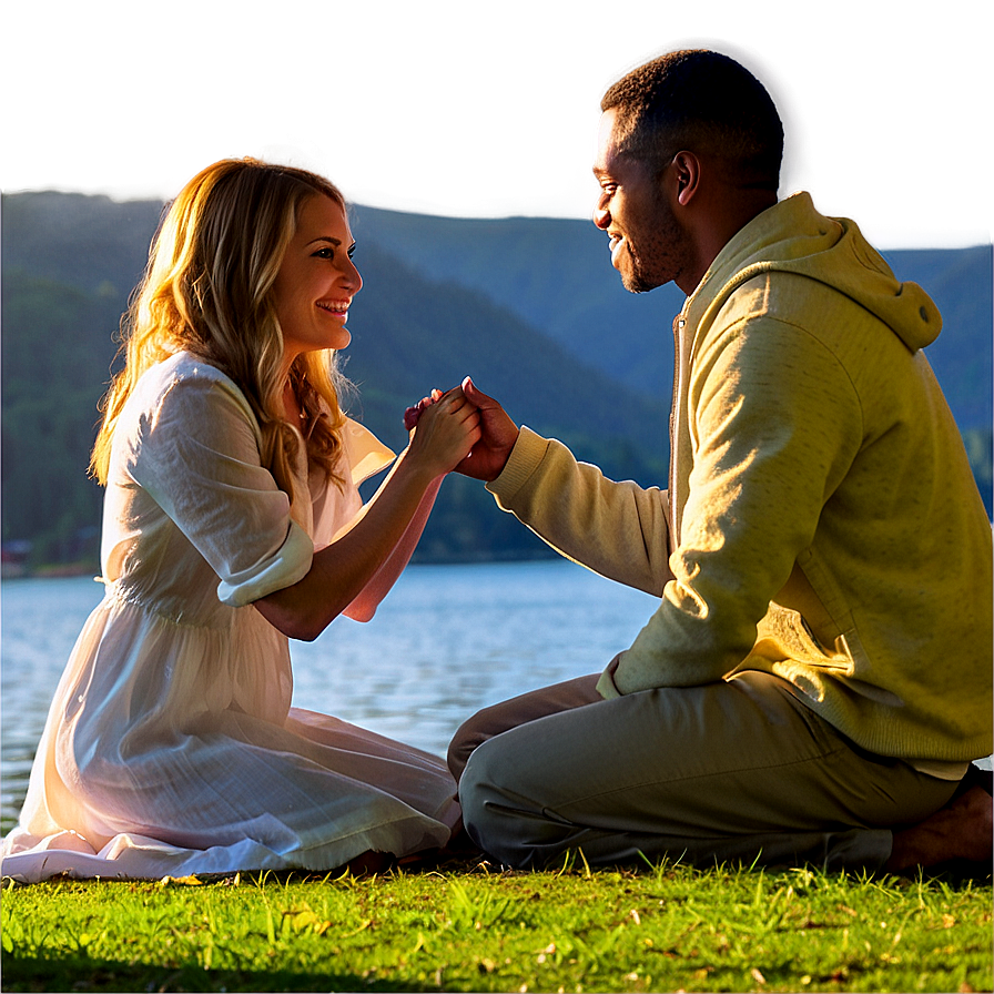 Lakeside Sunset Proposal Png Yot