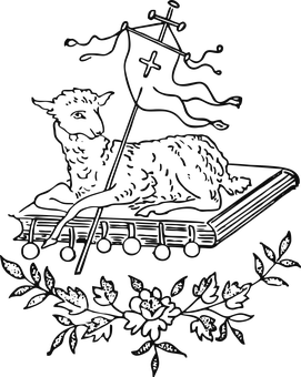 Lamb With Flag Embossed Design PNG with transparent background
