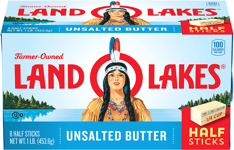 Land O Lakes Unsalted Butter Package PNG with transparent background