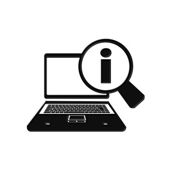 Laptop Search Concept PNG with transparent background