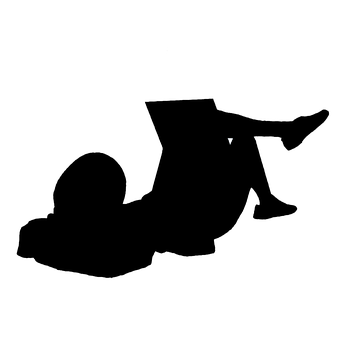Laptop User Silhouette PNG with transparent background