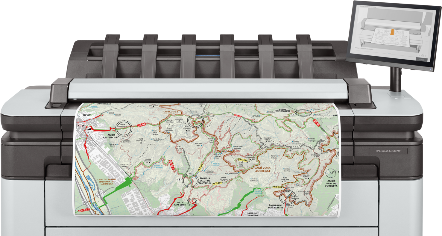 Large Format H P Printer Printing Map