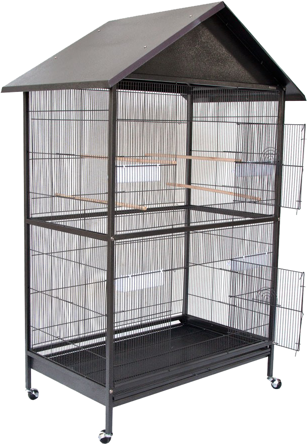 Cage Png Hd Background - Bird Cage With Roof, Transparent Png PNG with transparent background