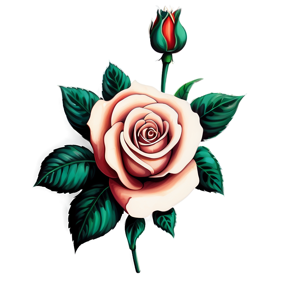 Large Rose Tattoo Template Png 05252024