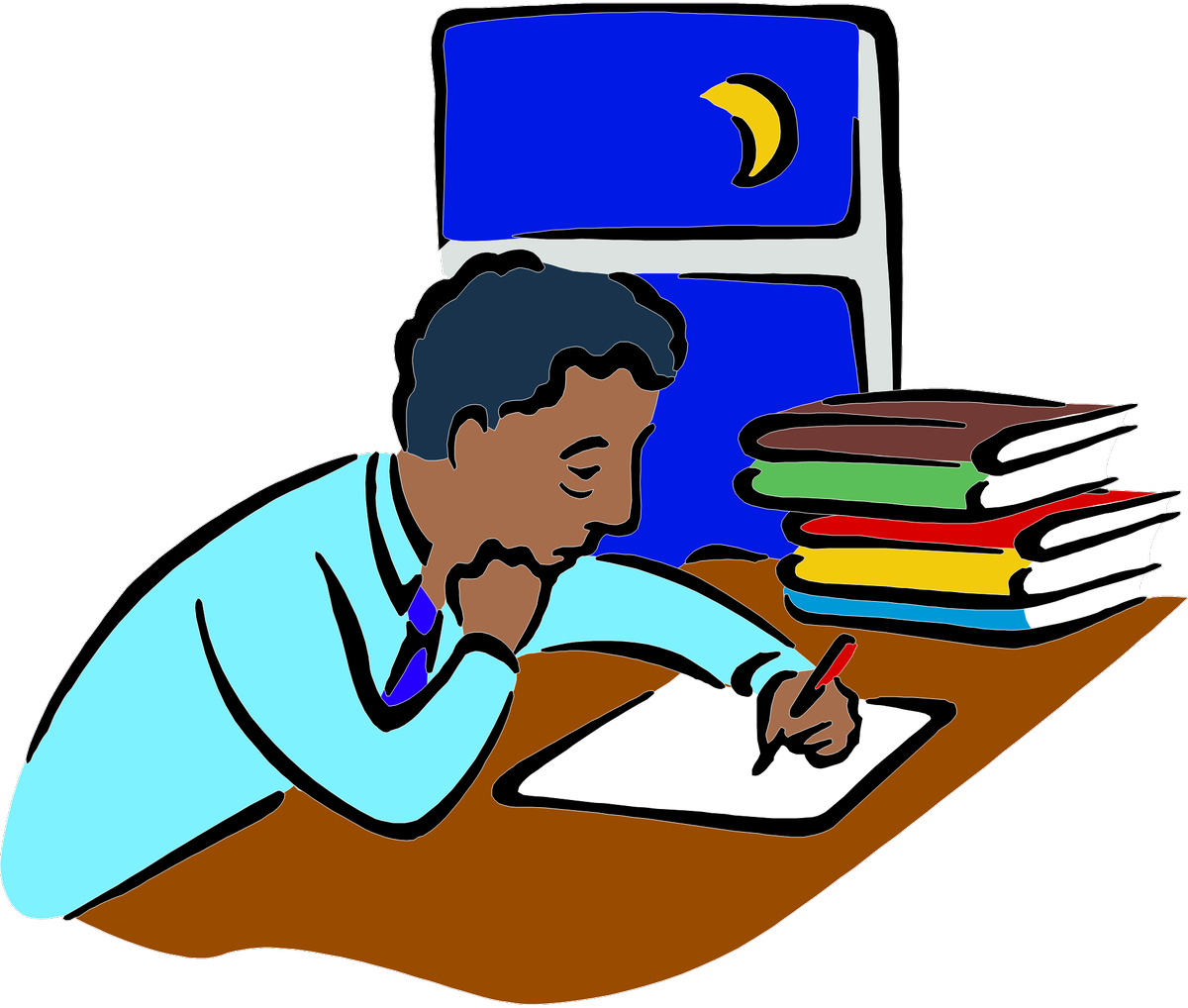 Weary Man Writing At Night - Studying At Night, HD Png Download PNG with transparent background