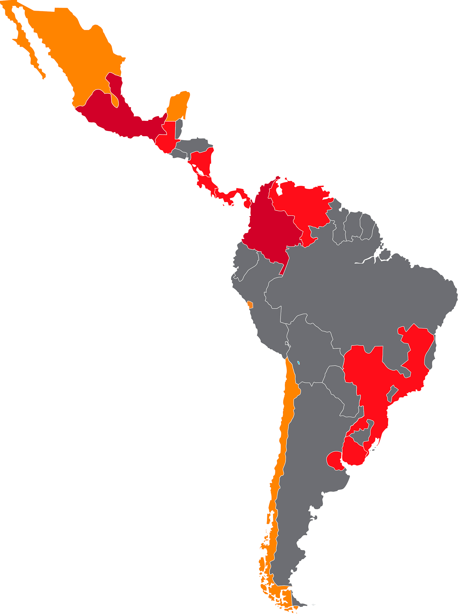 Latin America Map Venezuela Highlighted