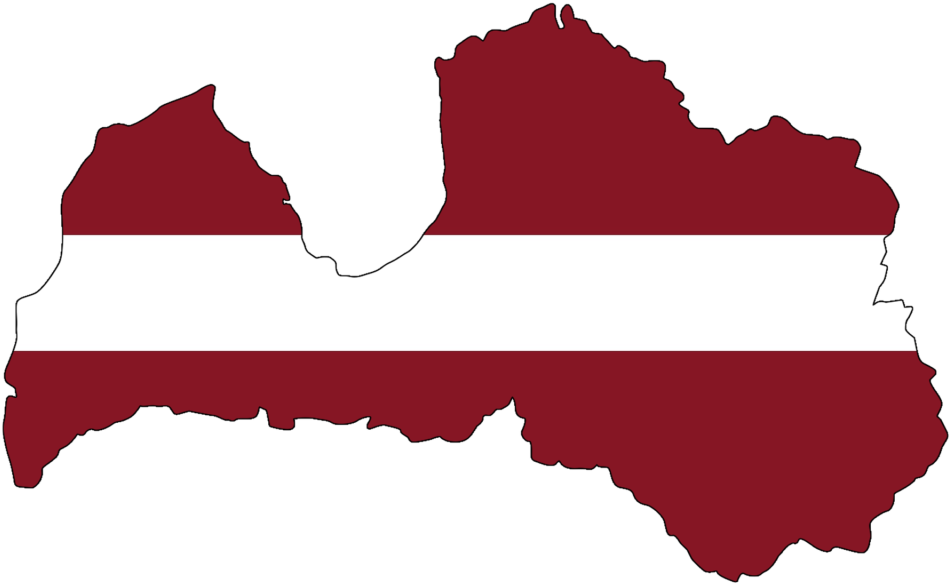 Latvia Map Flag Overlay