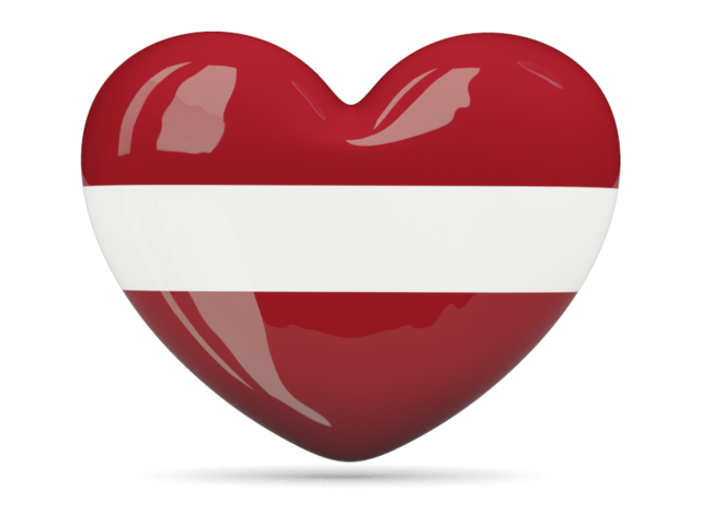 Latvian Flag Heart Shaped Icon