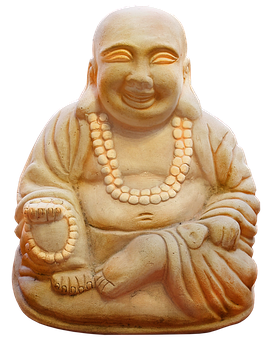 Laughing Buddha Statue PNG with transparent background