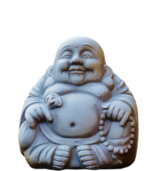 Laughing Buddha Statue PNG with transparent background