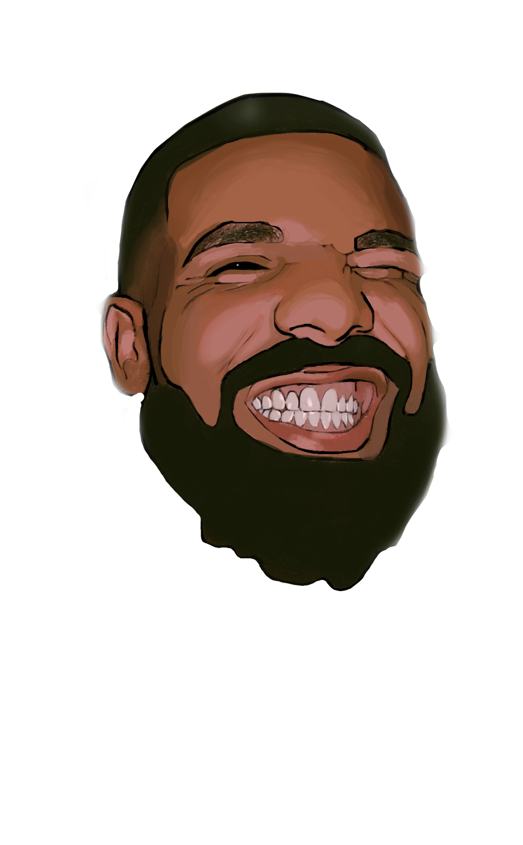 Laughing Caricature Drake Illustration PNG with transparent background
