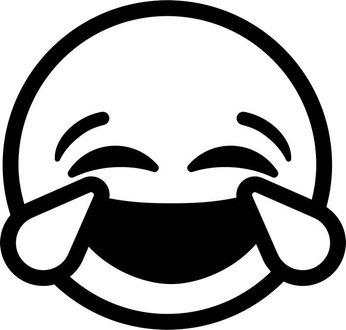 Laughing Emoji Laugh Crying Emoji Transparent Png - Laughing Emoji Black And White, Png Download PNG with transparent background