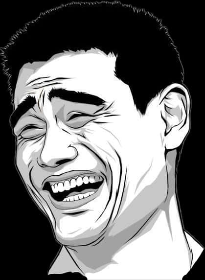 Laughing Man Meme Face Vector