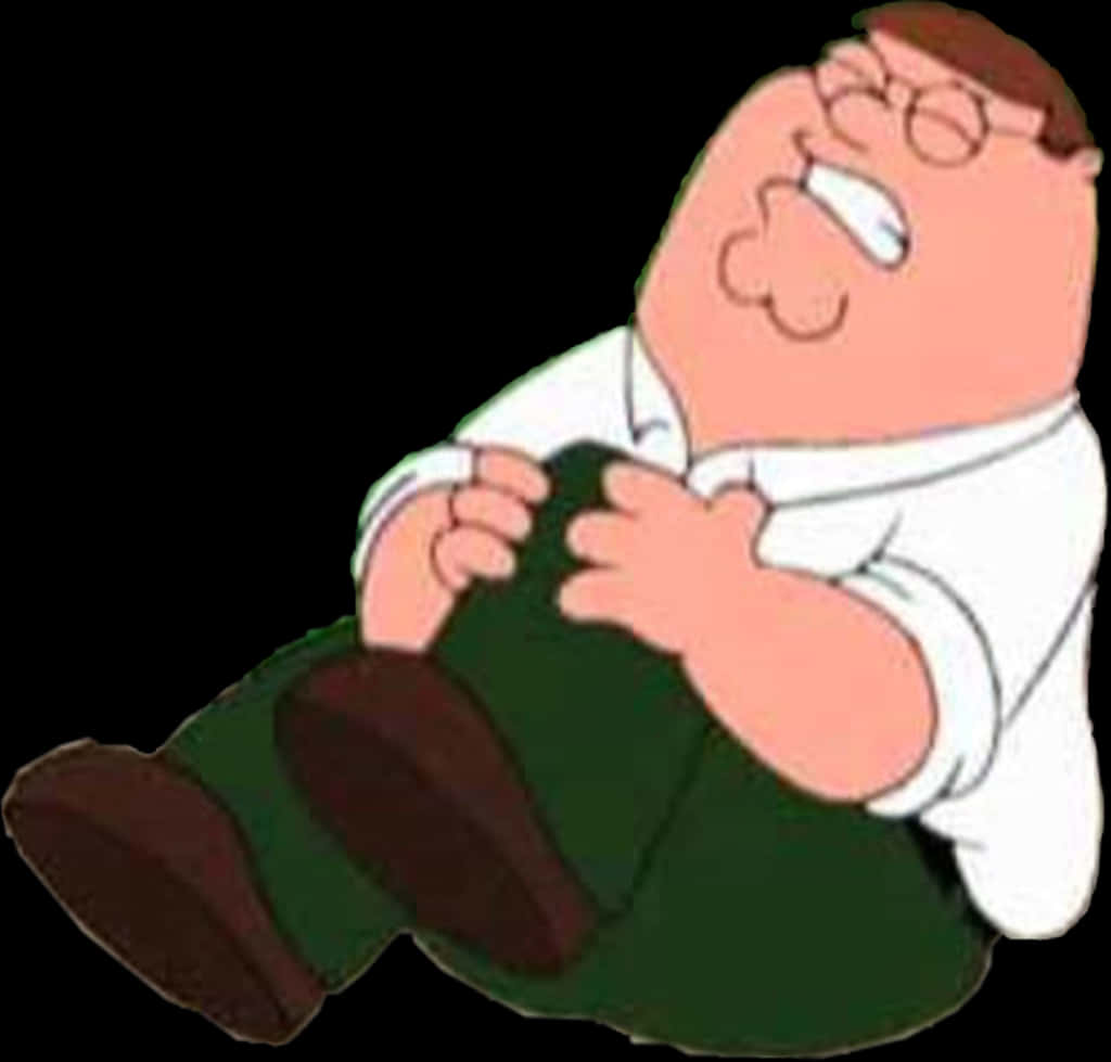 Laughing Peter Griffin Cartoon PNG with transparent background
