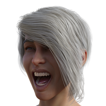Laughing Woman3 D Render PNG with transparent background