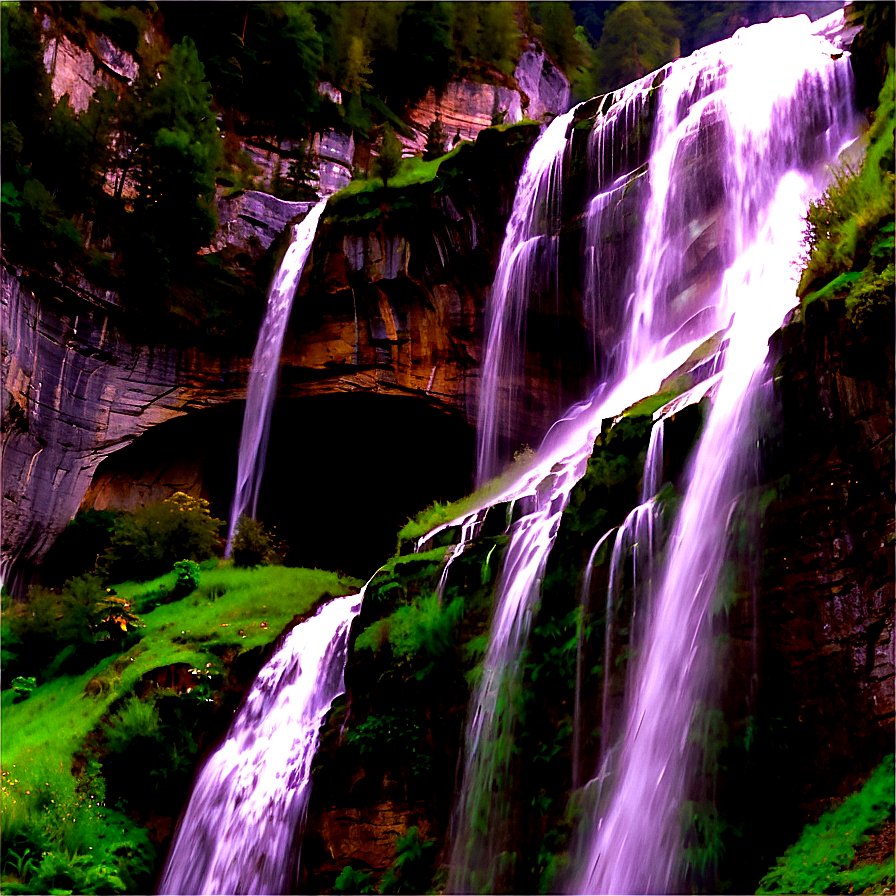 Lauterbrunnen Valley Waterfalls PNG fjh PNG with transparent background