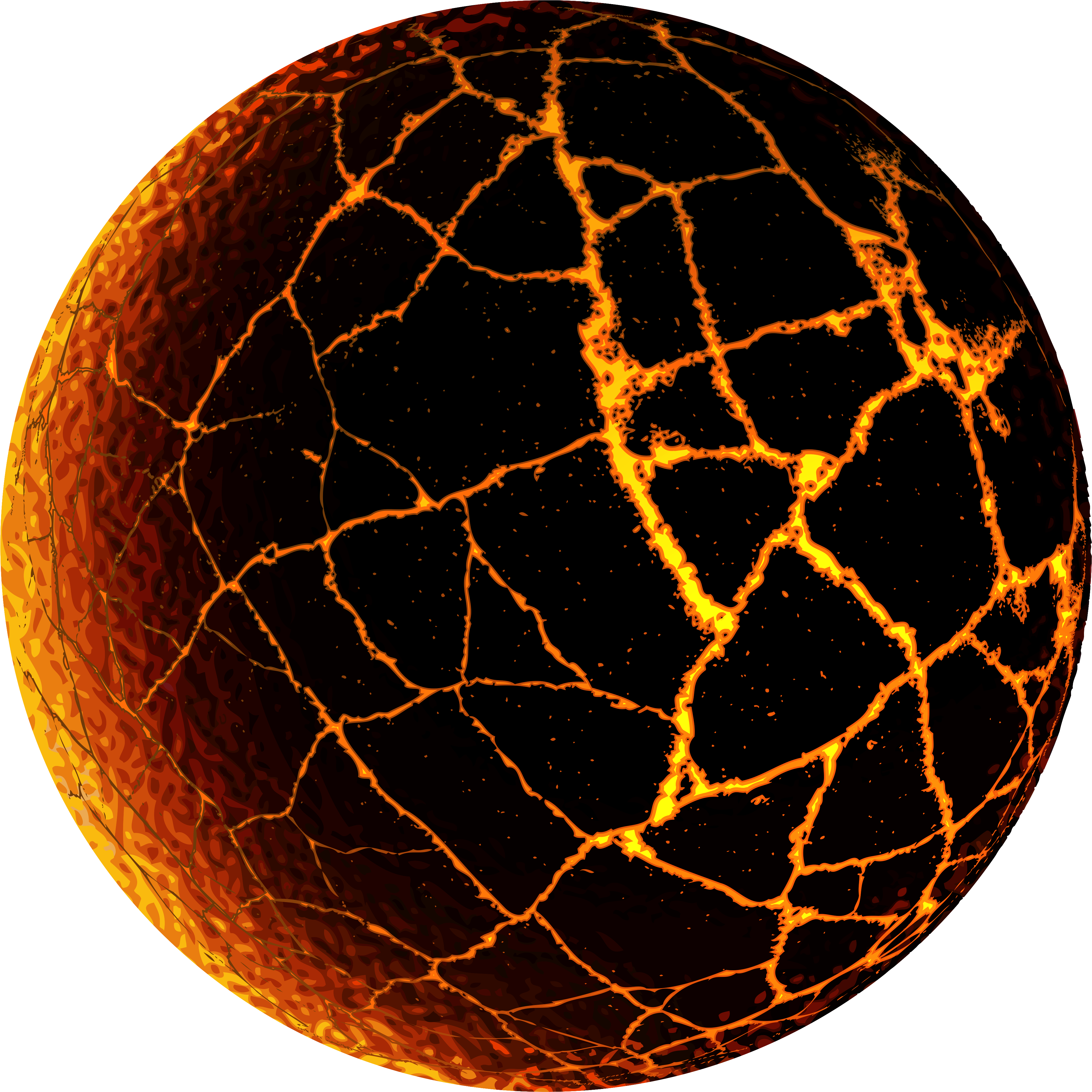 Lava Planet Cracked Surface PNG image with a transparent background, free high-resolution download