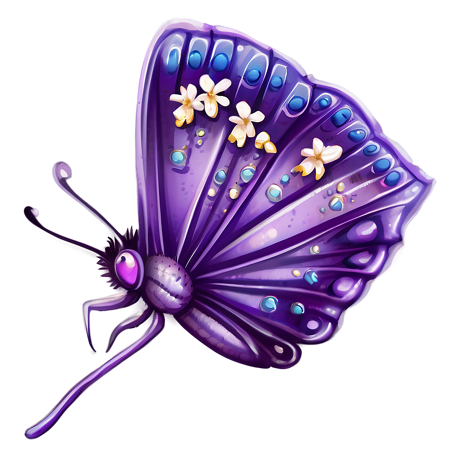 Lavender Butterfly Illustration PNG oan PNG with transparent background